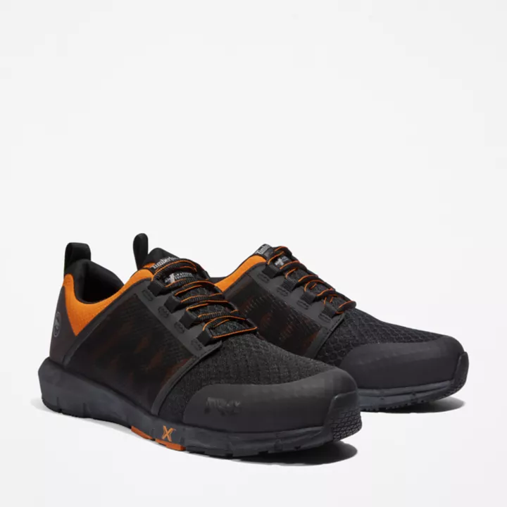 Radius Alloy-Toe Work Shoe for Men in Black and Orange