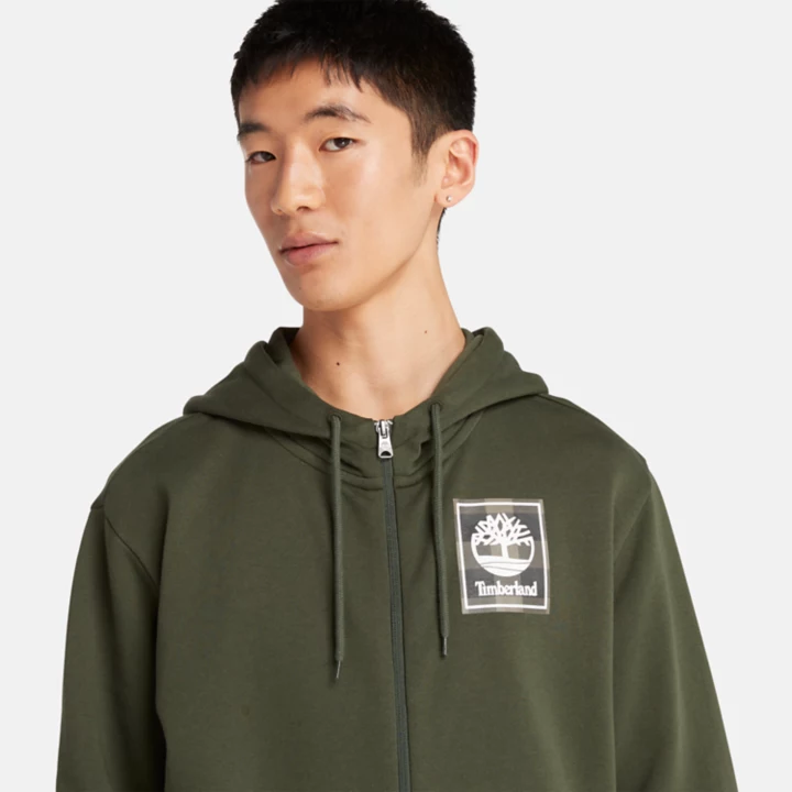 Buffalo Plaid Hoody Sweatshirt for Men in Dark Green