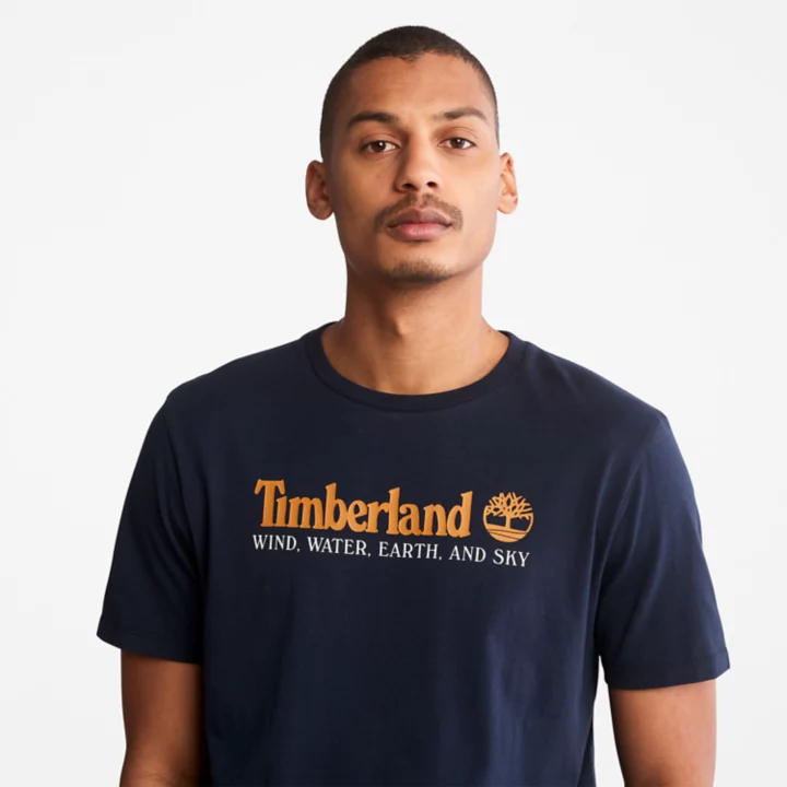 Wind, Water, Earth, and Sky T-Shirt for Men in Navy