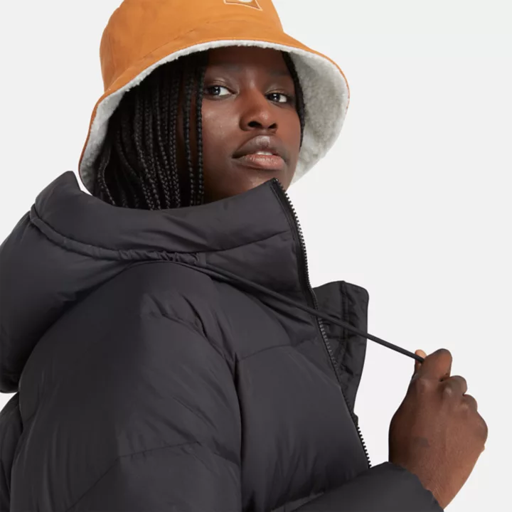 Recycled Down Puffer Jacket for Women in Black