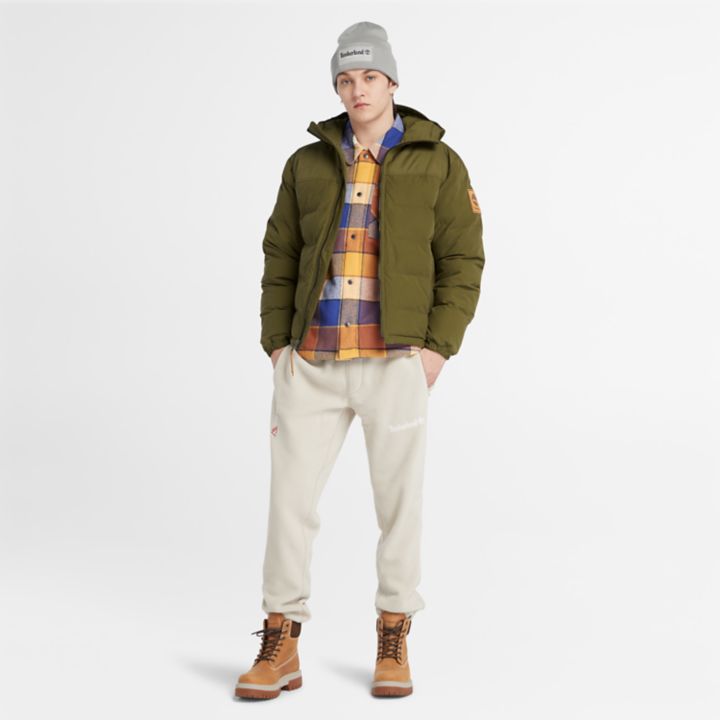 Mountain Welch Hooded Water Repellent Puffer Jacket for Men in Green