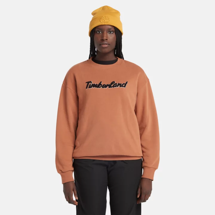 Logo Crewneck Sweatshirt for Women in Terracotta
