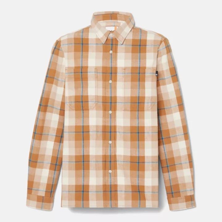 Windham Flannel Shirt for Men in Orange/Beige