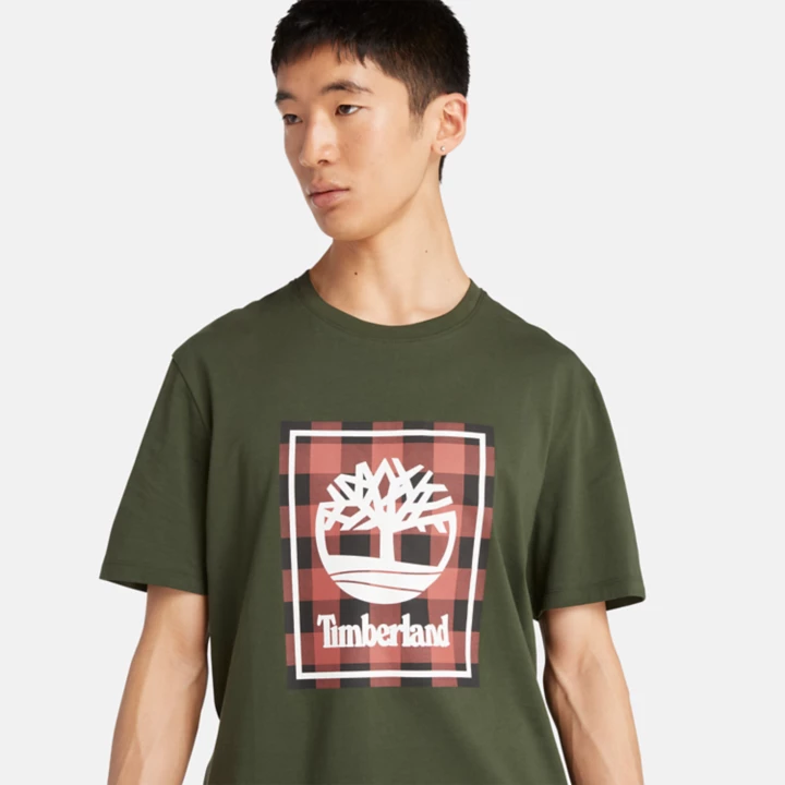 Short Sleeve Buffalo T-Shirt for Men in Dark Green