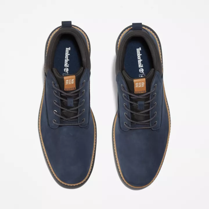 Cross Mark Leather Chukka for Men in Navy