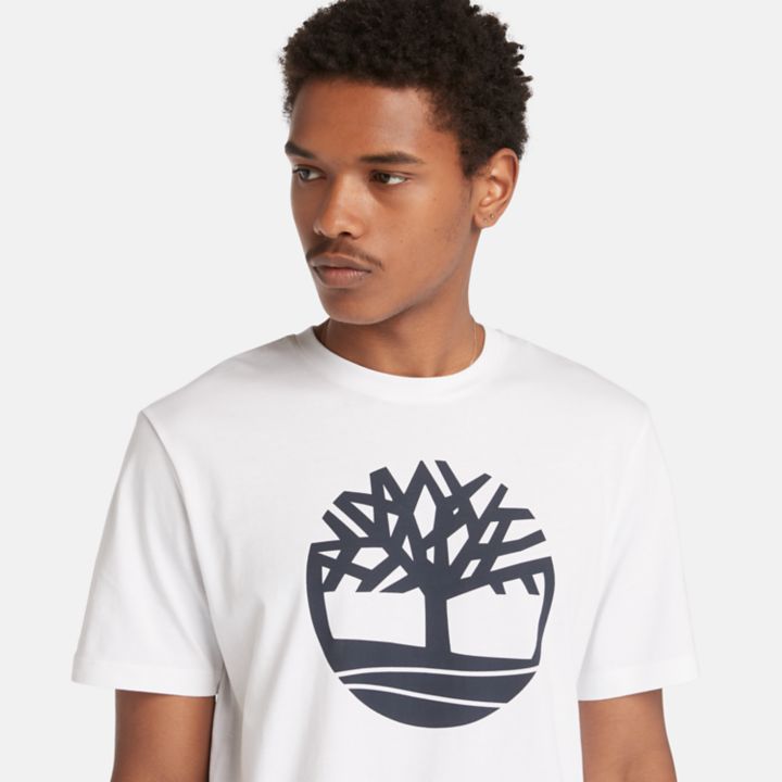 Kennebec River Tree Logo T-Shirt for Men in White