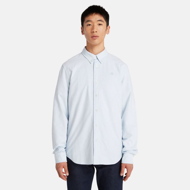 Long Sleeve Oxford Shirt for Men in Light Blue