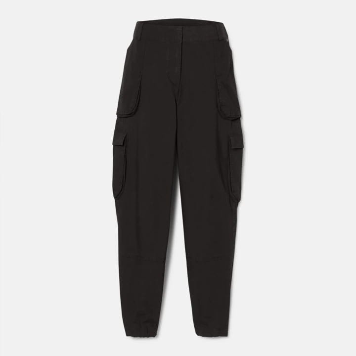 Woven Utility Trouser for Women in Black