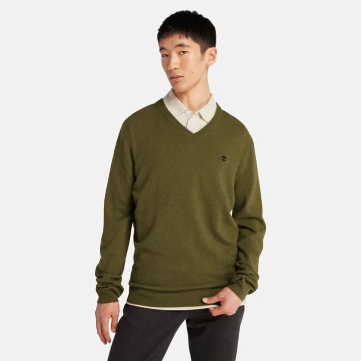 Cohas Brook V-Neck  Jumper for Men in Green