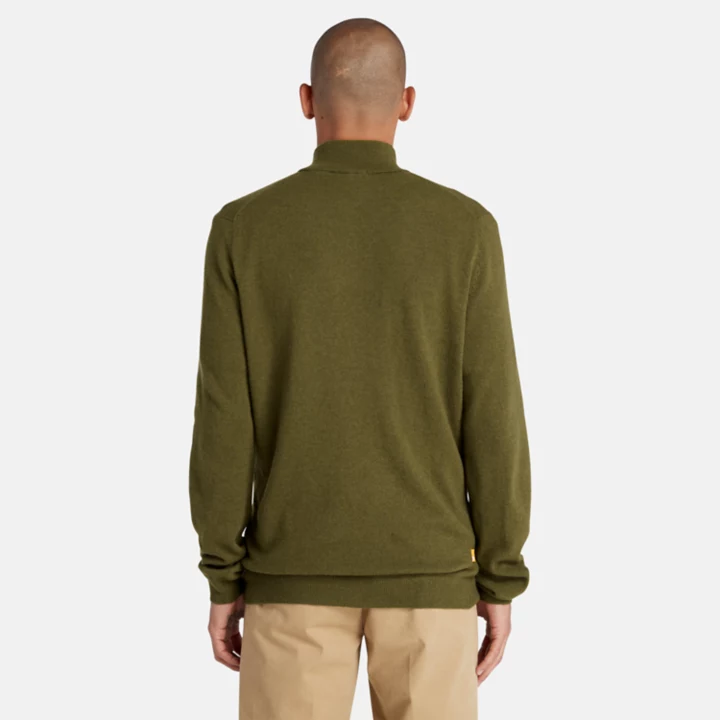 Cohas Brook Zip-Neck Jumper for Men in Green