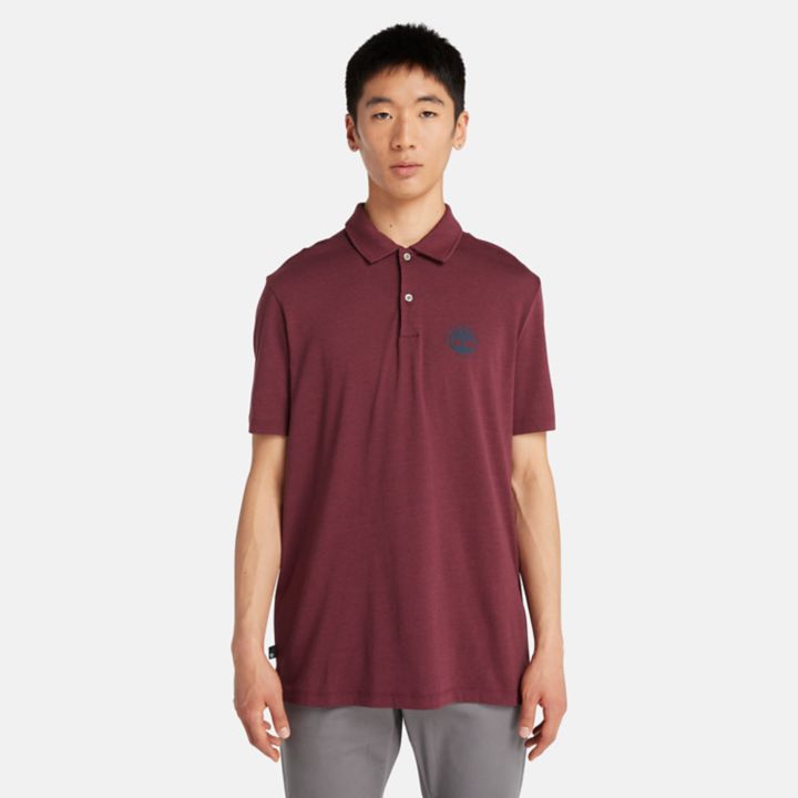 Logo Polo With Refibra Technology for Men in Burgundy