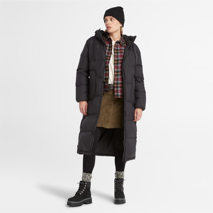 Recycled Down Puffer Jacket for Women in Black