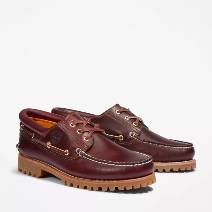 Timberland Authentic 3-Eye Boat Shoe for Men in Burgundy