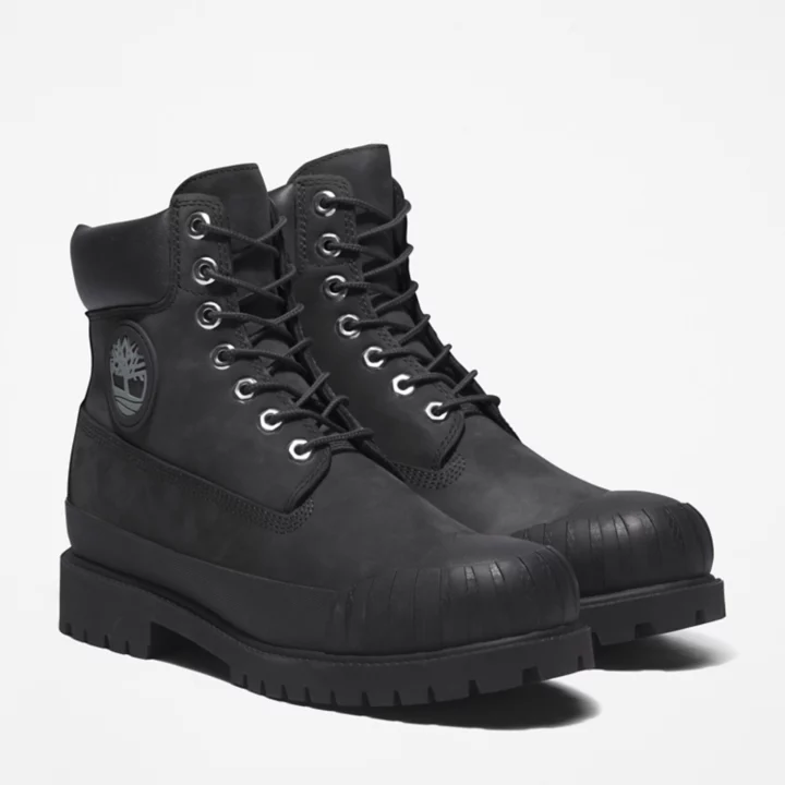 Bottine avec bout en caoutchouc 6-Inch Timberland Premium pour homme en noir