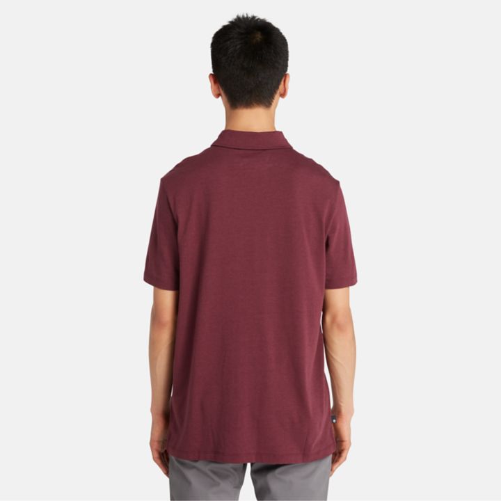 Logo Polo With Refibra Technology for Men in Burgundy