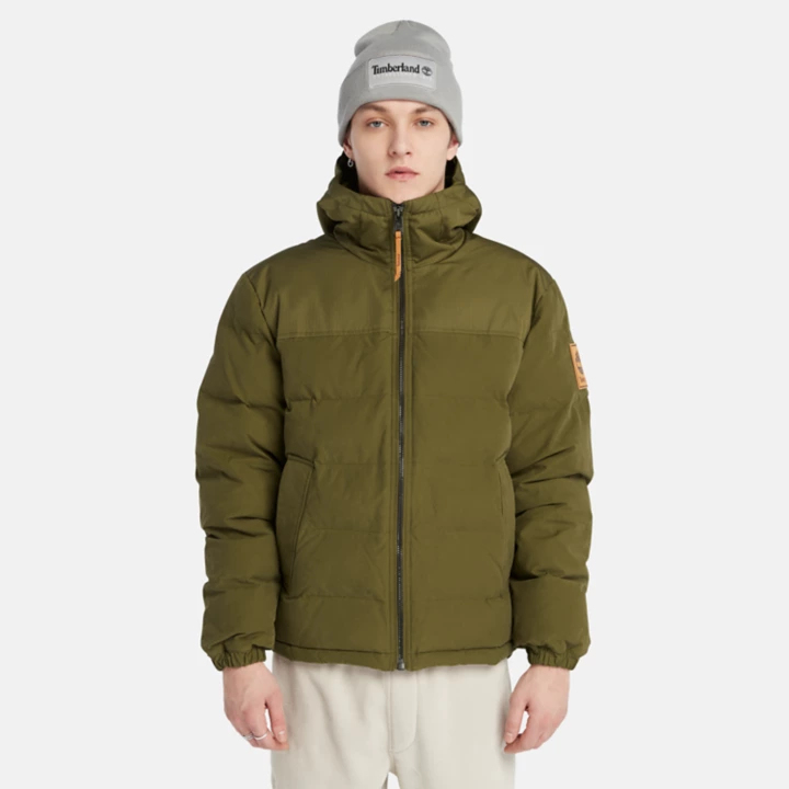 Mountain Welch Hooded Water Repellent Puffer Jacket for Men in Green