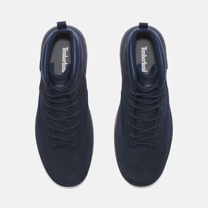 L Street Fabric and Leather Chukka for Men in Navy