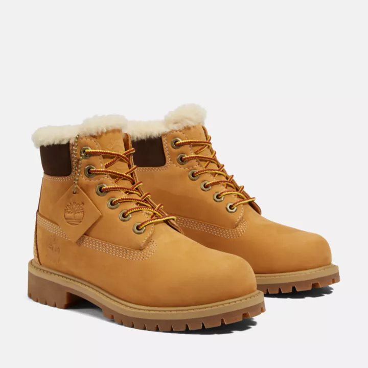 Timberland Premium 6 Inch Winter Boot for Youth in Yellow