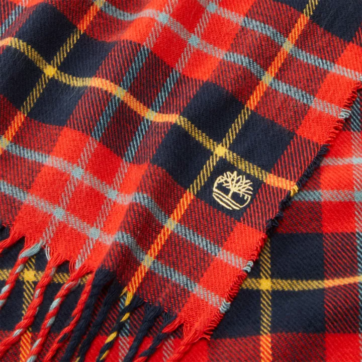 Cape Neddick Check Scarf with Gift Box for Men in Red
