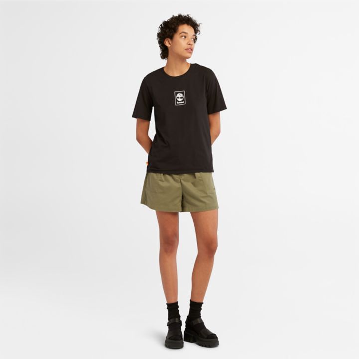 Stack Logo T-shirt for Women in Black