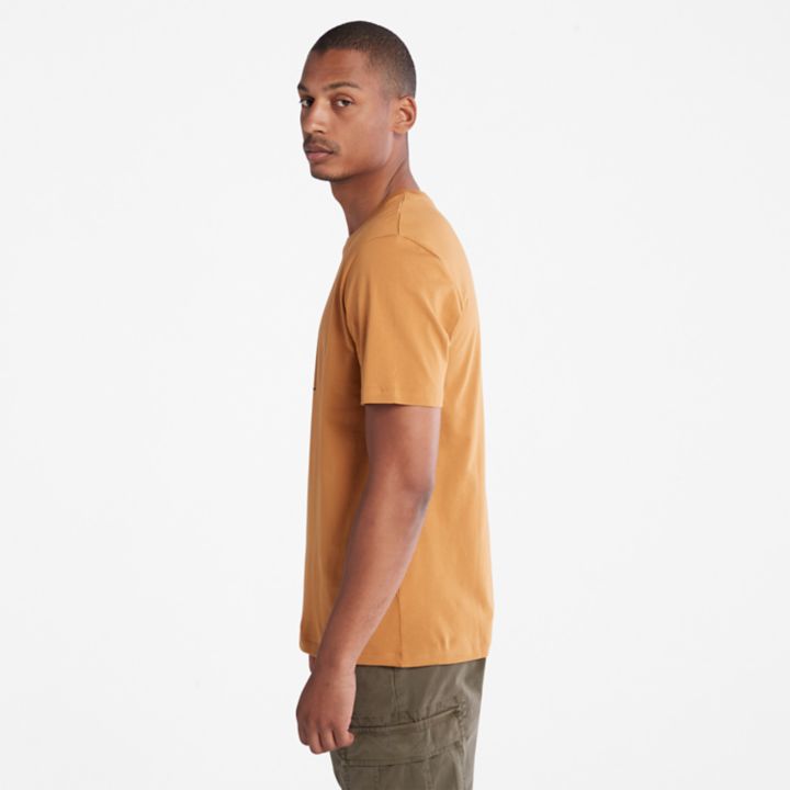 Stack Logo T-Shirt for Men in Orange