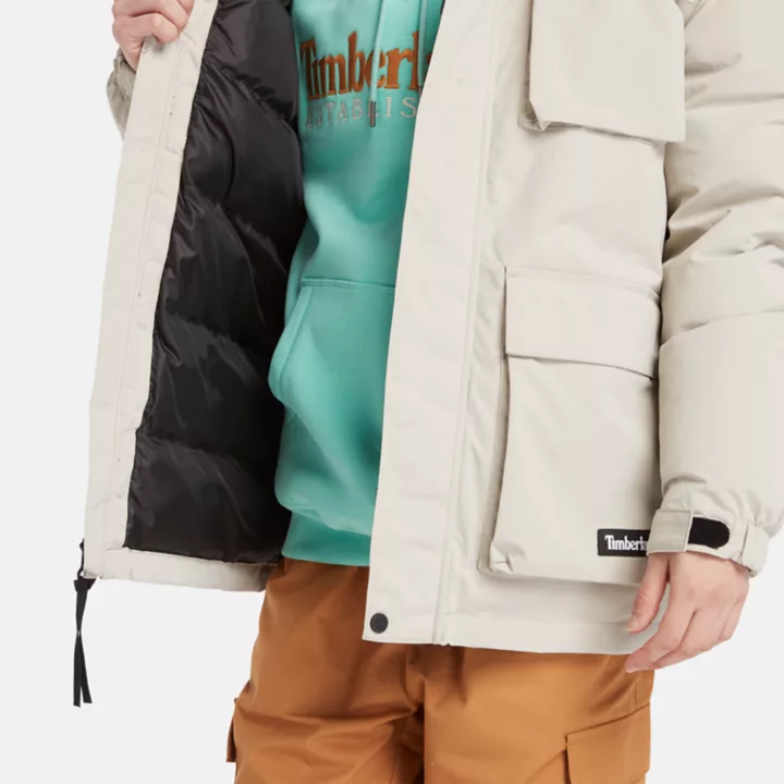 Insulated Utility Jacket for Men in Beige