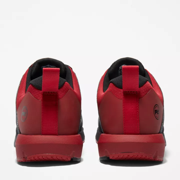 Radius Alloy-Toe Work Shoe for Men in Black and Red