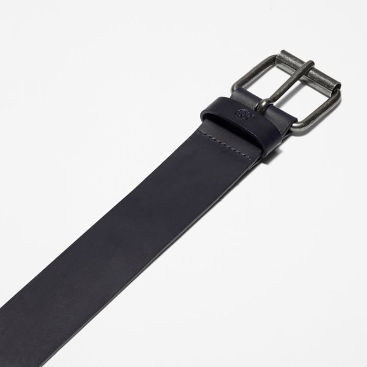 Leather Belt for Men in Navy