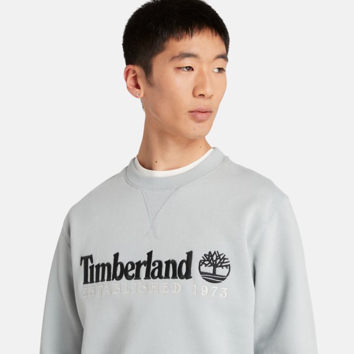 Est. 1973 Logo Crew Sweatshirt for Men in Grey