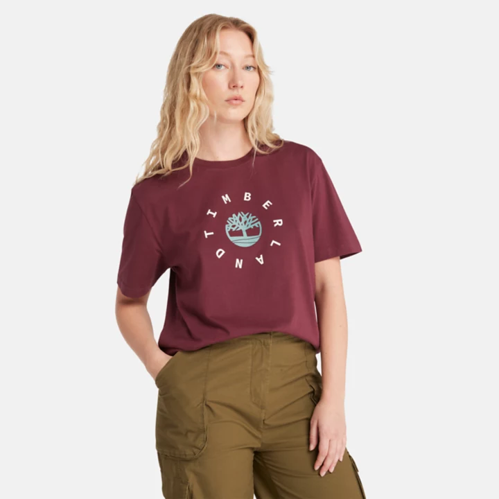 Seasonal Logo T-Shirt for Women in Burgundy
