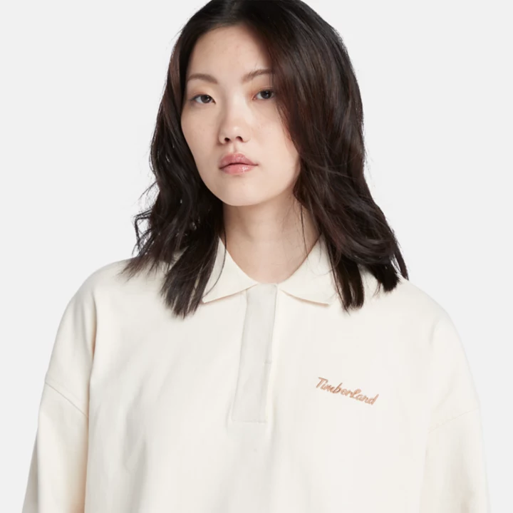 Polo Sweatshirt for Women in White