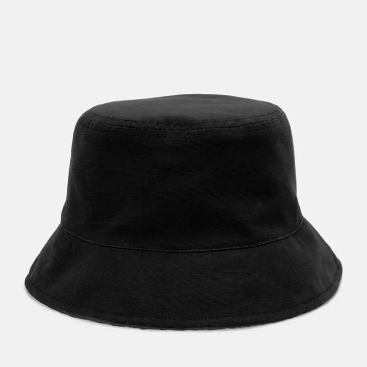 Reversible Bucket Hat with High Pile Fleece Lining in Black