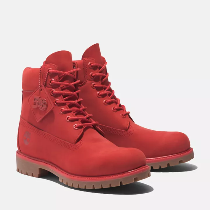 Timberland 50th Edition Premium 6-Inch Waterproof Boot for Men in Red