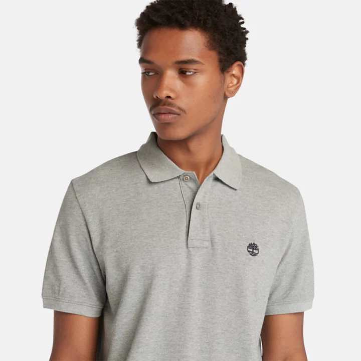 Millers River Pique Polo Shirt for Men in Grey