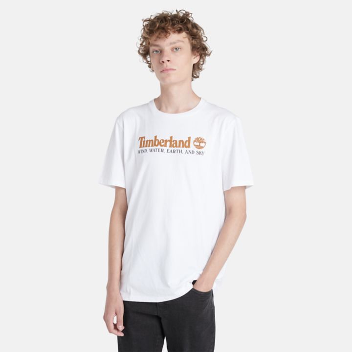 Wind, Water, Earth, and Sky T-Shirt for Men in White
