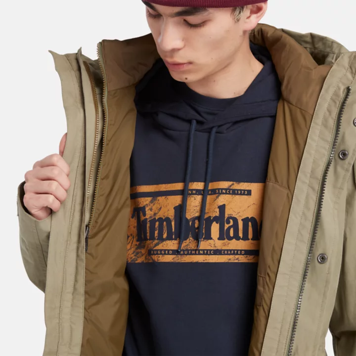 Snowdown Peak Water-Resistant 3-in-1 Fishtail Parka for Men in Green