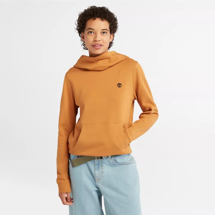 Embroidered Tree Hoodie for Women in Dark Yellow