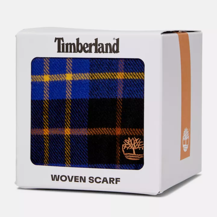Cape Neddick Check Scarf with Gift Box for Men in Blue
