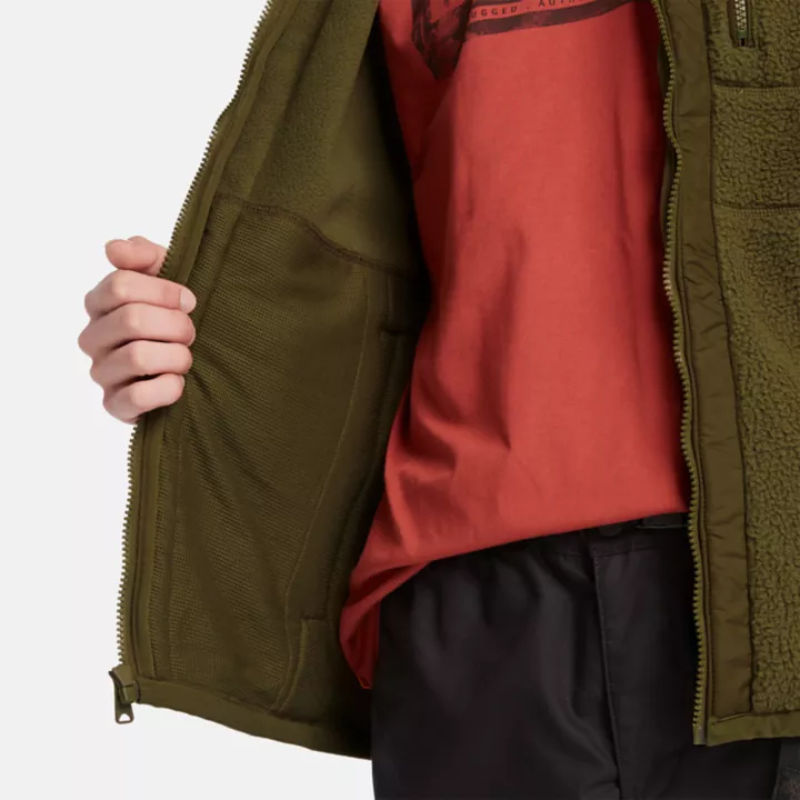 High-Pile Fleece for Men in Green
