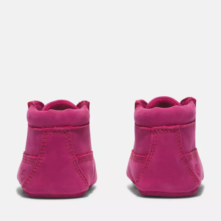 Crib Bootie: Bootie with Hat Set in Dark Pink