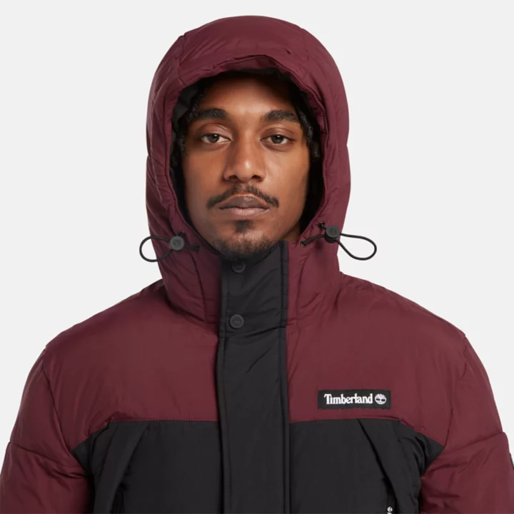 Outdoor Archive Puffer Jacket for Men in Burgundy