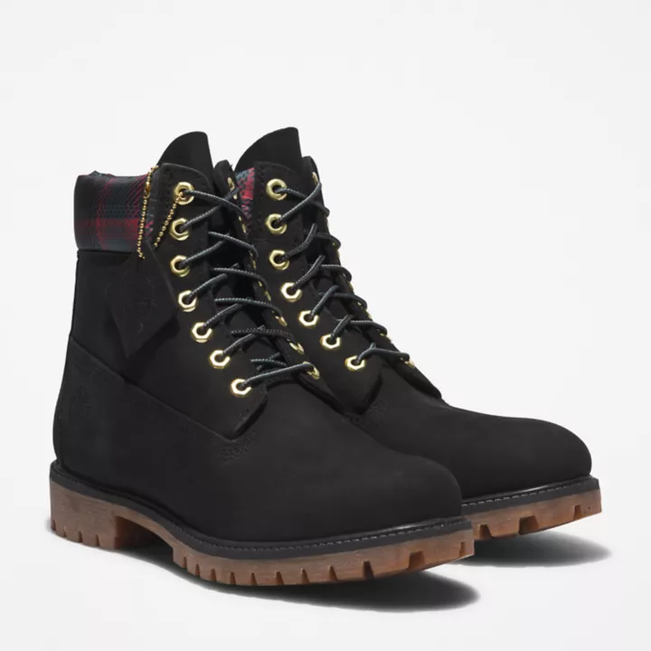 Bottine 6-inch Timberland Premium pour homme en noir/rose
