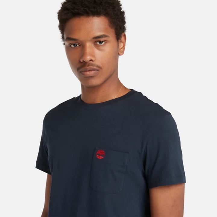Dunstan River Pocket T-Shirt for Men in Navy