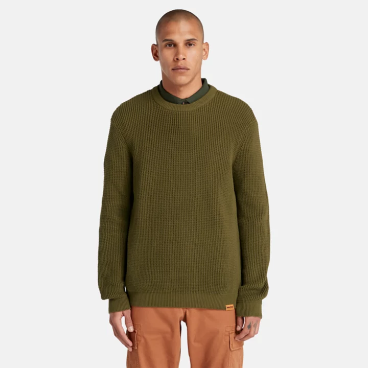 Tuck Crewneck Jumper for Men in Green