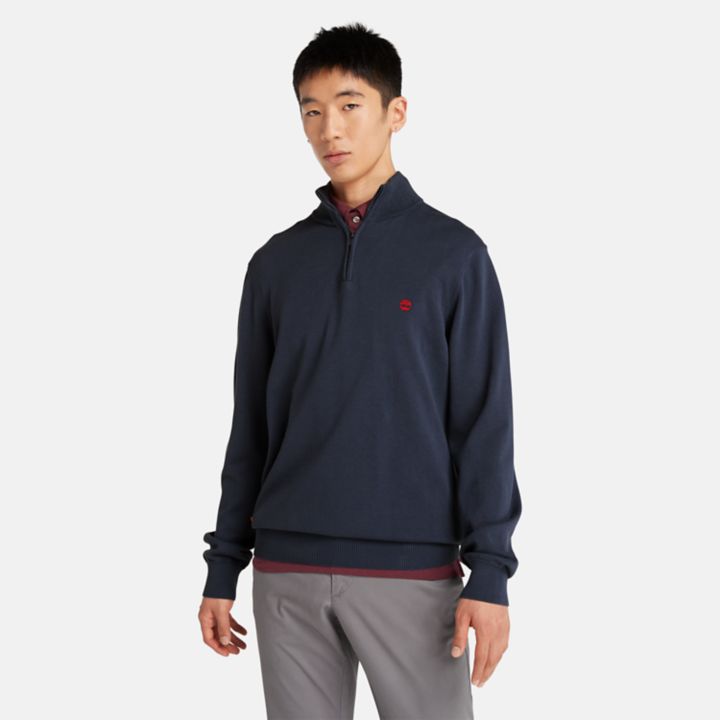 Williams River Quarter-zip Pullover for Men in Navy