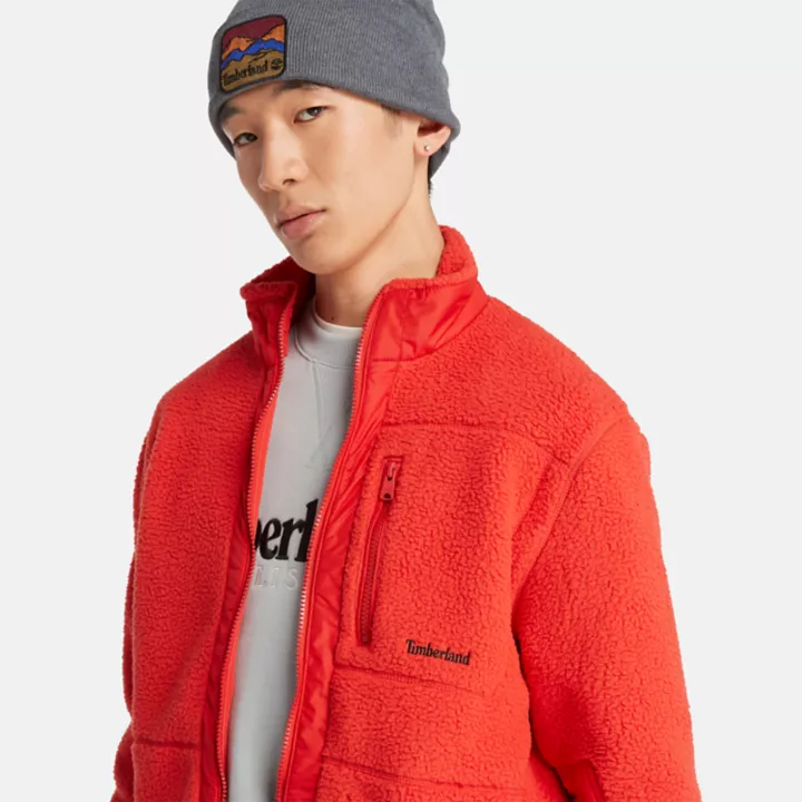 High-Pile Fleece for Men in Red