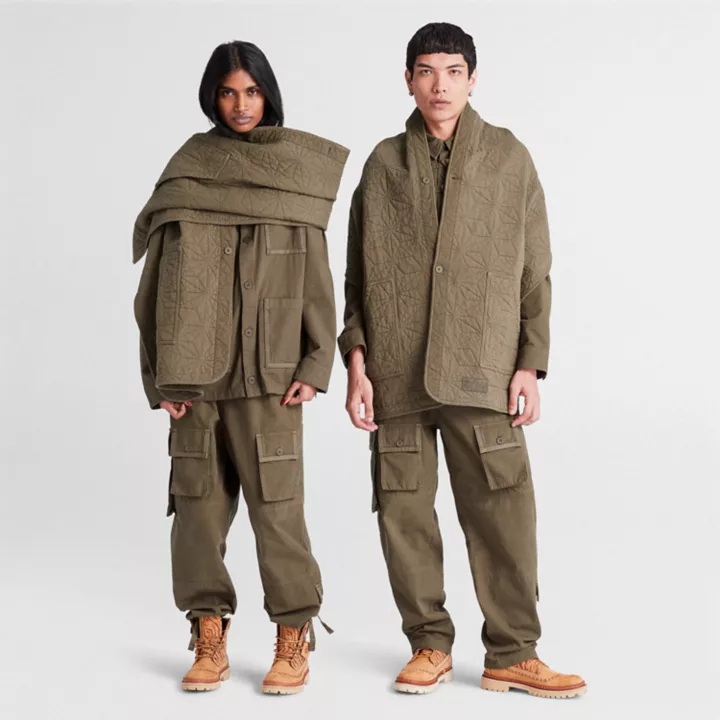 All Gender Timberland x Edison Chen Future73 Overshirt in Dark Green