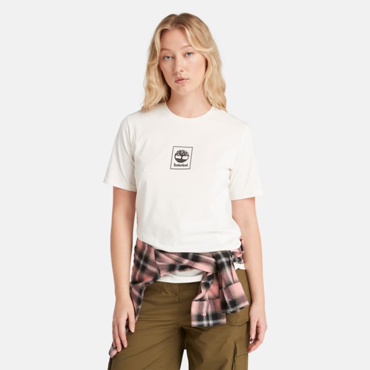 Stack Logo T-Shirt for Women in White