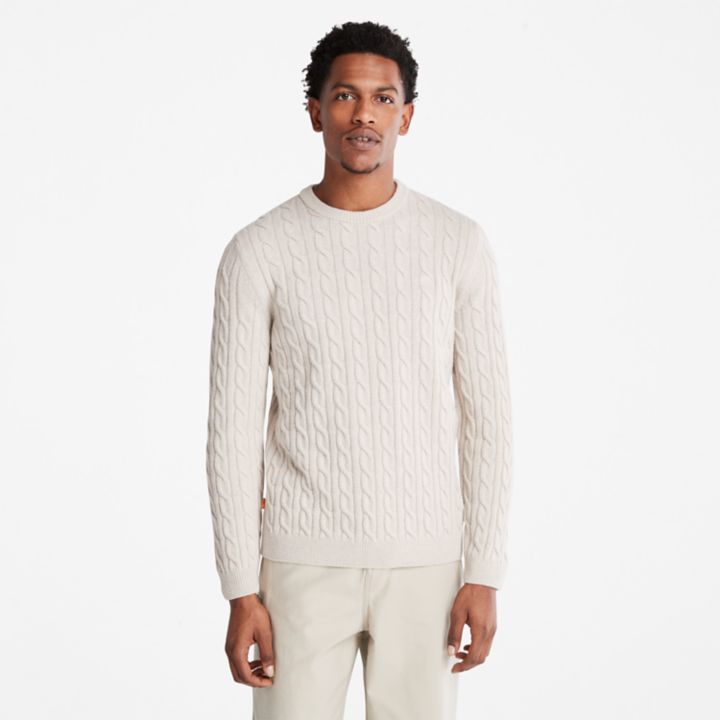 Phillips Brook Cable-knit Crew Jumper for Men in Beige