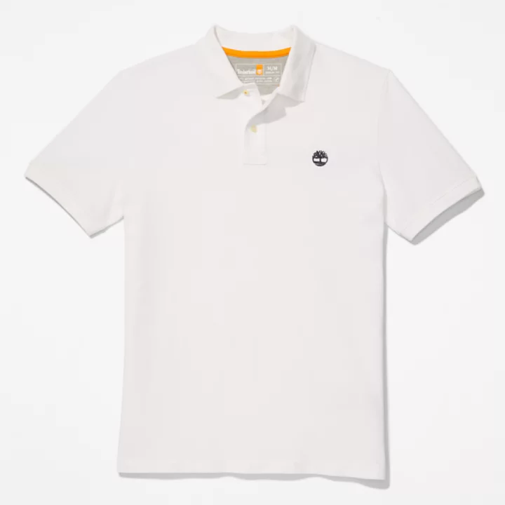 Millers River Pique Polo Shirt for Men in White
